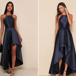 Broadway Show Navy Blue High-Low Gown- Size Small